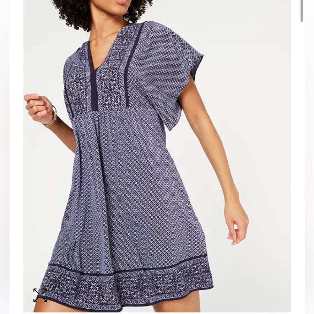 MICHAEL MICHAEL KORS Border-Print Wide-Sleeve Dress
